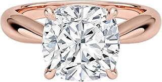 0.5-5 IGI Certified Lab Grown Diamond Ring 10K 14K 18K Solid Gold Thea Tapered Solitaire Lab Grown Diamond Engagement Ring Christmas gift for Women (Color:E-F, Clarity:VVS2)