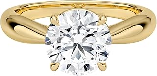 0.5-5 IGI Certified Lab Grown Diamond Ring 10K 14K 18K Solid Gold Thea Tapered Solitaire Lab Grown Diamond Engagement Ring Christmas gift for Women (Color:E-F, Clarity:VVS2)