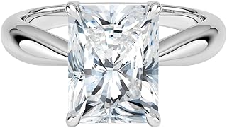 0.5-5 CT Radiant Cut IGI Certified Lab Grown Diamond Ring 10K 14K 18K Solid Gold Thea Tapered Solitaire Lab Grown Diamond Engagement Ring Christmas gift for Women (E-F Color, VVS2 Clarity)