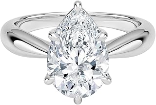 2.5 Ct IGI Certified Lab Grown Diamond Ring 10K 14K 18K Solid Gold Thea Tapered Solitaire Lab Grown Diamond Engagement Ring (E-F Color, VVS2 Clarity)