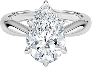 4 Ct IGI Certified Lab Grown Diamond Ring 10K 14K 18K Solid Gold Thea Tapered Solitaire Lab Grown Diamond Engagement Ring (E-F Color, VVS2 Clarity)