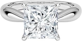 0.5-5 CT Princess Cut IGI Certified Lab Grown Diamond Ring 10K 14K 18K Solid Gold Thea Tapered Solitaire Lab Grown Diamond Engagement Ring Christmas gift for Women (E-F Color, VVS2 Clarity)