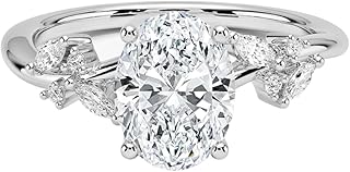 2 Ct IGI Certified Oval Cut Lab Grown Diamond Ring for Women 10K 14K 18K Solid Gold Nature Inspired Lab Grown Diamond Engagement Ring Christmas Gift For Women (Color:E-F, Clarity:VVS2)