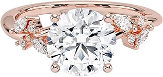 3 Ct IGI Certified Round Cut Lab Grown Diamond Ring for Women 10K 14K 18K Solid Gold Nature Inspired Lab Grown Diamond Engagement Ring Christmas Gift For Women (Color:E-F, Clarity:VVS2)