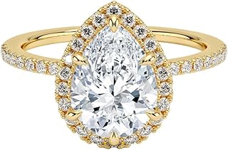 1-5ct IGI Certified Pear Lab Grown Diamond Ring With VVS1-2 E-F Colour Waverly Hidden Halo Diamond Ring 10K 14K 18K Ring for Women, A Sign of your Love.