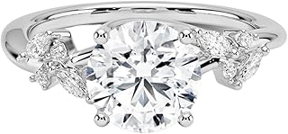 2 Ct IGI Certified Round Cut Lab Grown Diamond Ring for Women 10K 14K 18K Solid Gold Nature Inspired Lab Grown Diamond Engagement Ring Christmas Gift For Women (Color:E-F, Clarity:VVS2)