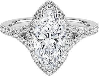 2 Ct Asscher Cut IGI Certified Lab Grown Diamond Ring 10K 14K 18K Solid Gold Halo Half Coverage Lab Grown Diamond Engagement Ring (E-F Color, VVS2 Clarity)