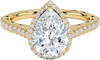 1-5ct IGI Certified Pear Lab Grown Diamond Ring With VVS1-2 E-F Colour Tacori Petite Crescent Classic Bloom Diamond Ring 10K 14K 18K Ring for Women, A Sign of your Love.