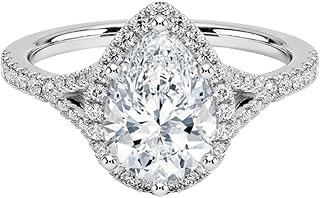 2 Ct Asscher Cut IGI Certified Lab Grown Diamond Ring 10K 14K 18K Solid Gold Halo Half Coverage Lab Grown Diamond Engagement Ring (E-F Color, VVS2 Clarity)