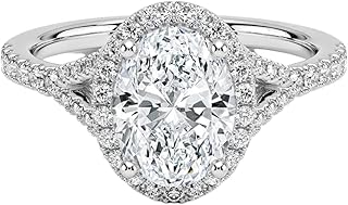 2 Ct Asscher Cut IGI Certified Lab Grown Diamond Ring 10K 14K 18K Solid Gold Halo Half Coverage Lab Grown Diamond Engagement Ring (E-F Color, VVS2 Clarity)