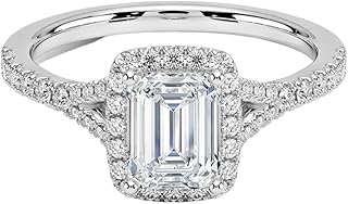 1 Ct Asscher Cut IGI Certified Lab Grown Diamond Ring 10K 14K 18K Solid Gold Halo Half Coverage Lab Grown Diamond Engagement Ring Christmas gift for Women (E-F Color, VVS2 Clarity)