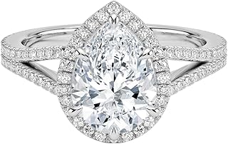 2 Carat IGI Certified Lab Grown Diamond Ring, VVS1-2 E-F Colour Clarity, Fortuna Halo Engagement Ring 10K 14K 18K Solid Gold, A Gift for Her.