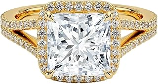 1-5 Carat Princess IGI Certified Lab Grown Diamond Ring With VVS1-2 E-F Colour Clarity, Fortuna Halo Engagement Ring, 10K 14K 18K Solid Gold, A Gift for Her.