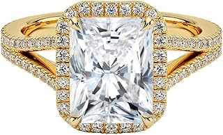1-5 Carat Radiant IGI Certified Lab Grown Diamond Ring With VVS1-2 E-F Colour Clarity, Fortuna Halo Engagement Ring, 10K 14K 18K Solid Gold, A Gift for Her.