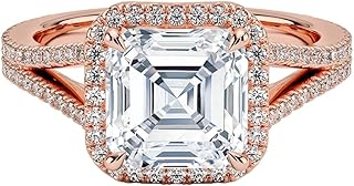 1-5 Carat IGI Certified Lab Grown Diamond Ring With VVS1-2 E-F Colour Clarity, Fortuna Halo Engagement Ring 10K 14K 18K Solid Gold, A Gift for Her.