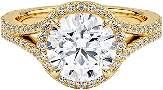 1-5 Carat Round IGI Certified Lab Grown Diamond Ring With VVS1-2 E-F Colour Clarity, Fortuna Halo Engagement Ring, 10K 14K 18K Solid Gold, A Gift for Her.