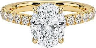 1-2 CT Oval Cut IGI Certified Lab Grown Diamond Ring 10K 14K 18K Solid Gold Half Coverage Lab Grown Diamond Engagement Ring Christmas gift for Women (E-F Color, VVS2 Clarity)