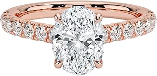 1-2 CT Oval Cut IGI Certified Lab Grown Diamond Ring 10K 14K 18K Solid Gold Half Coverage Lab Grown Diamond Engagement Ring Christmas gift for Women (E-F Color, VVS2 Clarity)