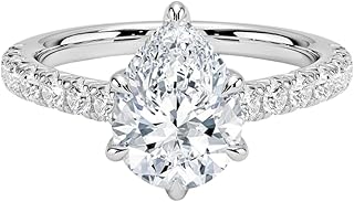 1-2 IGI Certified Lab Grown Diamond Ring 10K 14K 18K Solid Gold Half Coverage Lab Grown Diamond Engagement Ring Christmas gift for Women (Color:E-F, Clarity:VVS2)
