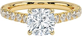 1-2 IGI Certified Lab Grown Diamond Ring 10K 14K 18K Solid Gold Half Coverage Lab Grown Diamond Engagement Ring Christmas gift for Women (Color:E-F, Clarity:VVS2)