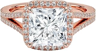 1-5 Carat Princess IGI Certified Lab Grown Diamond Ring With VVS1-2 E-F Colour Clarity, Fortuna Halo Engagement Ring, 10K 14K 18K Solid Gold, A Gift for Her.