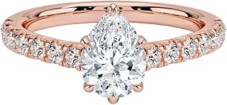 1 Ct IGI Certified Lab Grown Diamond Ring 10K 14K 18K Solid Gold Half Coverage Lab Grown Diamond Engagement Ring Christmas gift for Women (E-F Color, VVS2 Clarity)