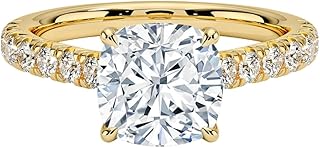 2 Ct IGI Certified Lab Grown Diamond Ring 10K 14K 18K Solid Gold Half Coverage Lab Grown Diamond Engagement Ring (E-F Color, VVS2 Clarity)
