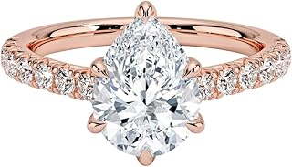 2 Ct IGI Certified Lab Grown Diamond Ring 10K 14K 18K Solid Gold Half Coverage Lab Grown Diamond Engagement Ring (E-F Color, VVS2 Clarity)